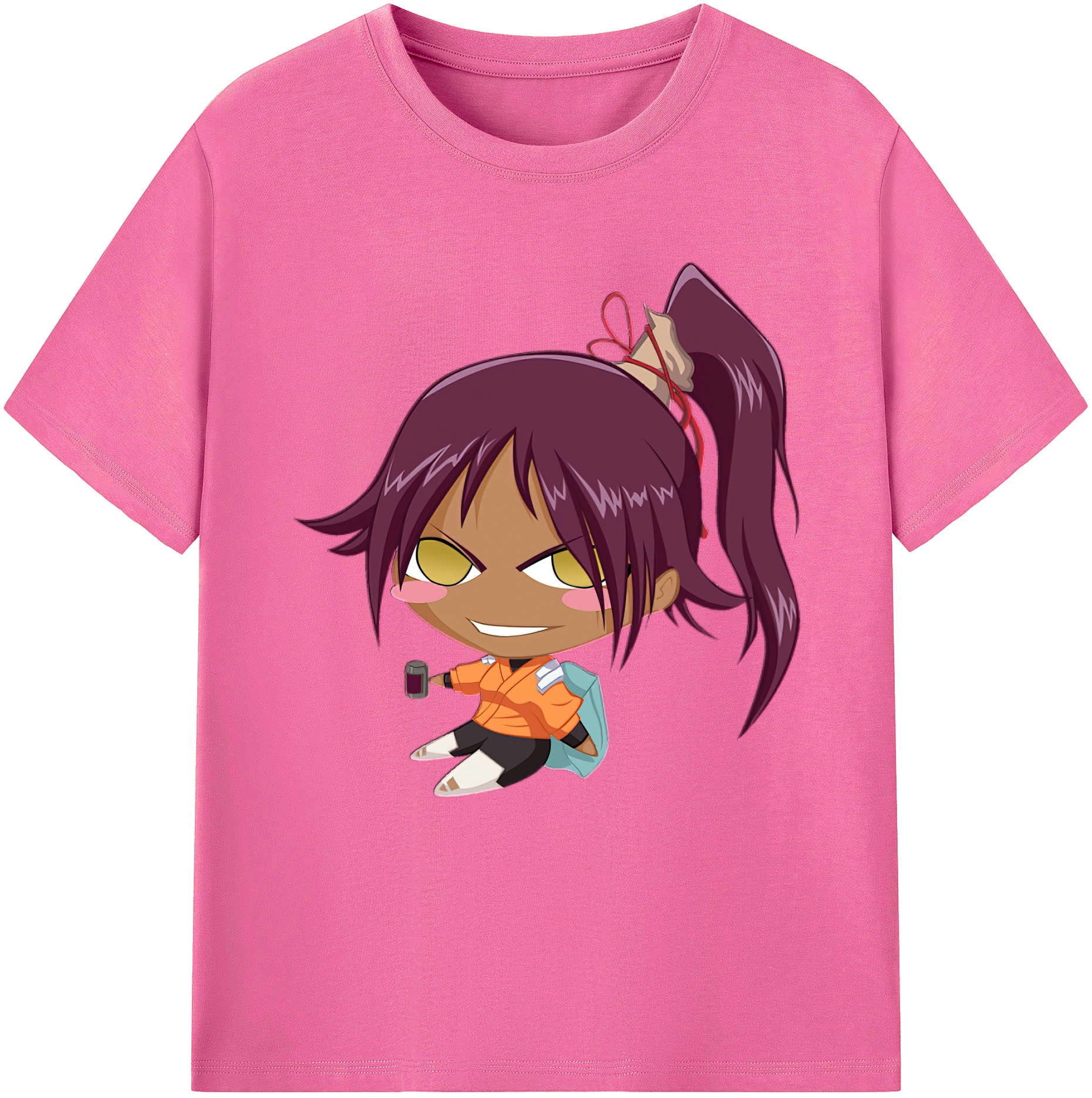 （画像用） ブリーチ 四楓院 夜一（しほういん よるいち） BLEACH Shihouin Yoruichi レディースカジュアルプリントTシャツ（綿100％）